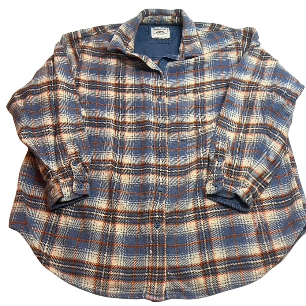 American Eagle Flannel Jacket‎ Mens Shacket Grunge Skater Med 90s Y2K Outdoor